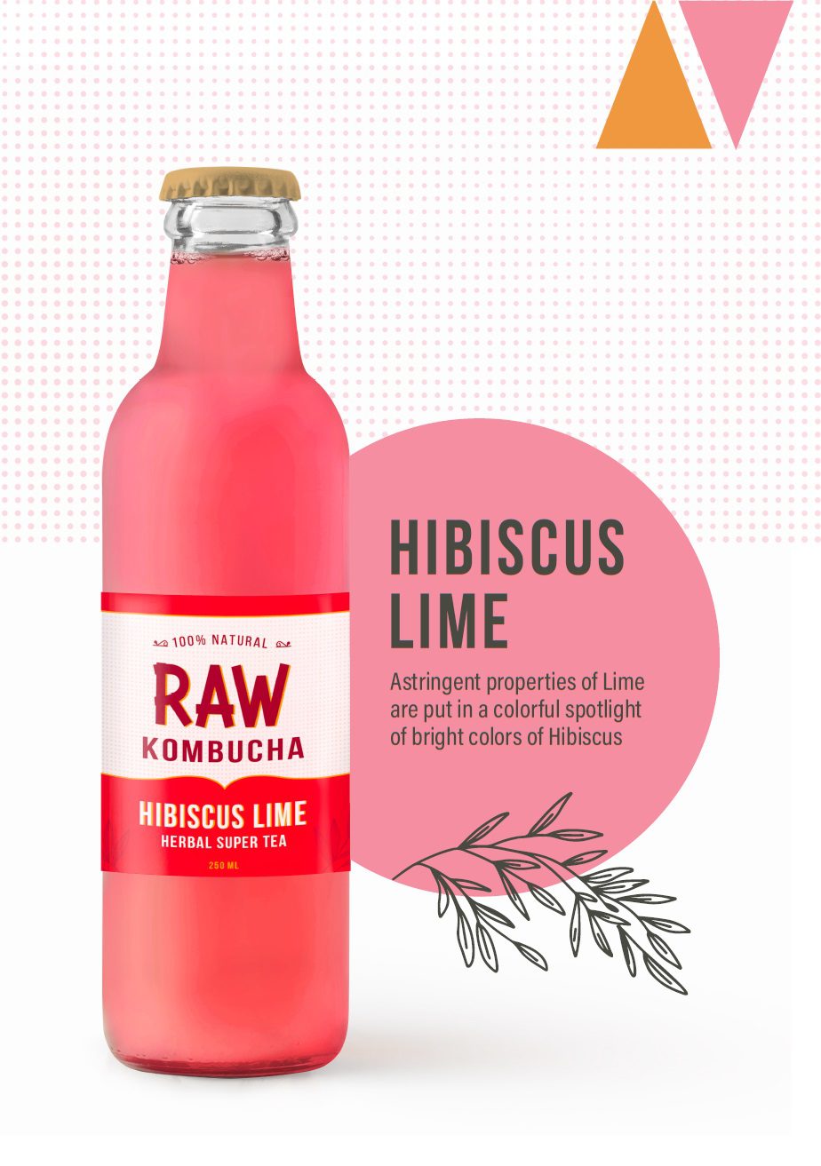 Hibiscus Lime Herbal Super Tea Kombucha product image