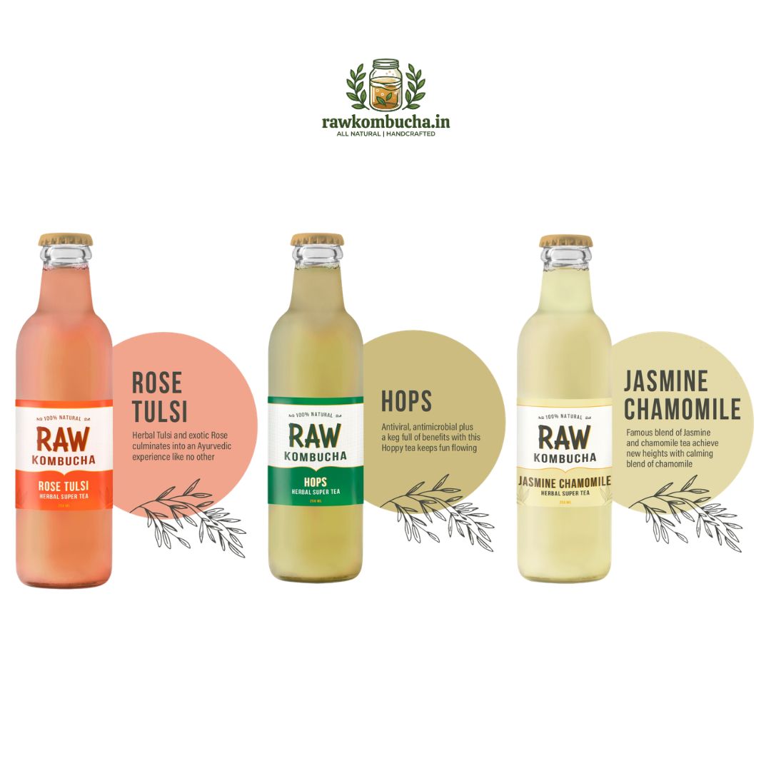 Raw Kombucha - Rose Tulsi, Hops, Jasmine Chamomile product image