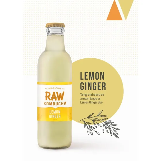 Lemon Ginger & Mint Herbal Super Tea Kombucha product image